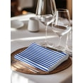 thumbnail image 6 of Navy Blue Stripe Cloth Napkins Set of 8 Reusable Dinner Napkins, Modern White Vertical Striped Geometric Cocktail Napkin Washable Table Napkins for Wedding/Holiday Party/Baby Shower 20"x20", 6 of 7