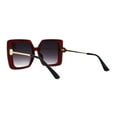 thumbnail image 2 of Floral Rhinestone Jewel Pin Hinge Metal Arms Square Luxury Diva Sunglasses Black Red Smoke, 2 of 4