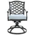 thumbnail image 2 of Wynn Outdoor Metal Dining Swivel Chair, Set of 2, Light Blue, 2 of 2