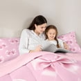 thumbnail image 5 of Feelyou Bow-tie Kid Full Size Comforter Sets, Pink Butterfly Knot Bedding Sets, 3pcs, 5 of 8
