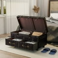 thumbnail image 6 of COZAYH Vintage Trunk Large Storage, Chest Cabinet with Latch Closure and Buckle for Bedroom Closet Home Organizer Decorative, Matte Black, 6 of 9