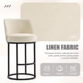 thumbnail image 5 of S-HOME Modern Linen Fabric Counter Height Bar Stools Set of 2 with Backrest and Footrest for Dining Experience, Beige, 5 of 17