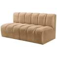 thumbnail image 2 of Bowery Hill Contemporary Soft Camel Velvet Modular Sectional, 2 of 8