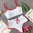 thumbnail image 1 of ITFABS Femmes 2PCS Ensemble de Sport, Frange Crop Slim Top Short Taille Haute Pantalon, 1 of 3