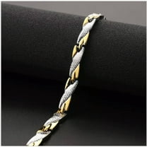 HOOUN Mens Magnetic Health Bracelet Bangle Arthritis Cooper Pain Relief Ladies Gift-Gold   Silver