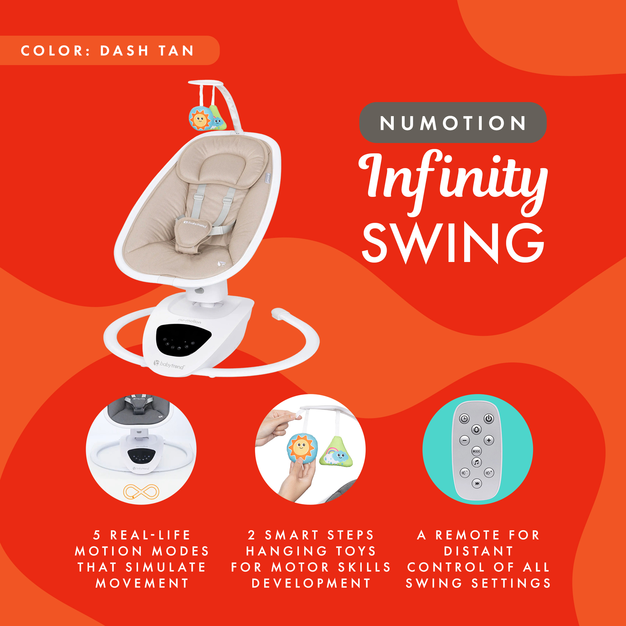 Baby Trend Nu-Motion Infinity Swing with Interactive Display photo 2