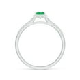 thumbnail image 2 of Angara Natural 0.35 Ct. Emerald with Diamond Halo Ring in 14K White Gold for Women (Ring Size: 3), 2 of 11