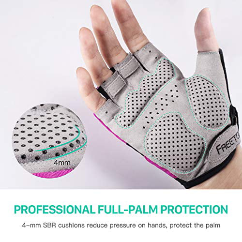 Crossfit Pull Ups FREETOO Palm Protection Gym Gloves with 4MM SBR Padding for Women Non-Slip Silicone Dotted Fitness Gloves Breathable Exercise Gloves for Cycling Workout Training Gymnastic 