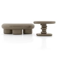 thumbnail image 6 of Kavren Modern Oval Glossy 2-Piece Coffee Table Set, Brown, 6 of 15