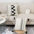 thumbnail image 3 of Boho Throw Pillow Cover Small Decorative Accent Pillow Case for Sofa Couch, Woven Tufted Pattern, 18x18 inch, 3 of 8