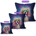 thumbnail image 4 of Hippie Cavalier King Charles Spaniel Portrait oil painting Watercolor Tie-dye Vintage Pillow Cushion Double Sided Dog Lover Gifts Throw Pillow - 00015, 4 of 4