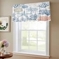thumbnail image 6 of 2 Pack Summer Marine Life Valance for Window Ocean Coral Starfish Art Line Kitchen Valance Rod Pocket Short Curtain Topper Decorative Window Treatment for Living Room Bedroom 60"x18", 6 of 8