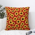 thumbnail image 4 of Pofeuu Sunflowers On Red Print Double-sided plush pillowcase Square Throw Pillow Covers Pillows Cover for Living Room Bedroom Sofa Couch Cushion Cover（No pillow core）-20"x20", 4 of 7