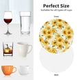 thumbnail image 6 of Pofeuu Artistic Marble Pattern Sunflower Print Coasters for Drinks, 4Pack PU Leather Coasters, Bar Drink Coasters for Tabletop Protection, Furniture from Damage-Round Shape, 6 of 6