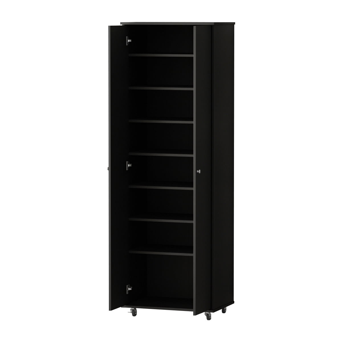 71 Closet Storage Cabinet 8-Tier Shoe Rack with Wheel Entryway