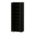thumbnail image 2 of Shoe Rack Storage Organizer with Wheels, 8 Tiers Shoe Rack Cabinet for Closet, Black, 2 of 8