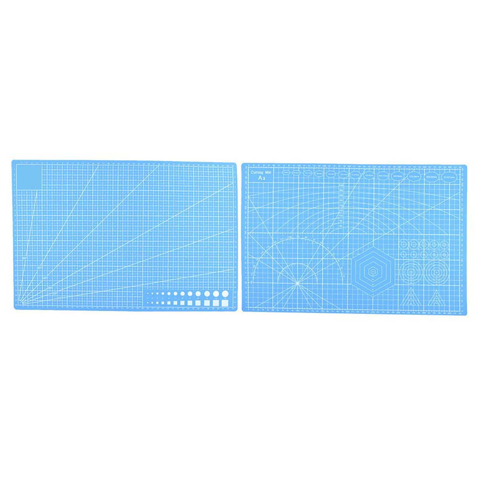 A3 Grid Lines PVC Cutting Mat Self Healing Paper Leather Fabric Cutting Board(Blue)
