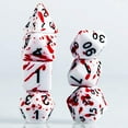 thumbnail image 2 of Ensemble de dés, dés de Sang avec Éclaboussures de Points Rouges Irréguliers dés de Jeu de Rôle en Polyèdre dés D20 dés pour Donjons et Dragons Ensemble de 7 (Rouge), 2 of 6