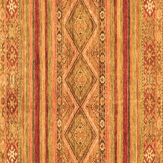 Ahgly Company Indoor Square Abstract Orange Modern Area Rugs, 5' Square