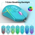 thumbnail image 3 of Wired USB Gaming Mouse 65G Honeycomb Shell Mini Ultra-Lightweight Gaming Mice 3200DPI 6 Button 7 Colors Chroma Breathing LED Backlight Gaming Mice Compatible with PC/Mac Office and Games-Blue, 3 of 9