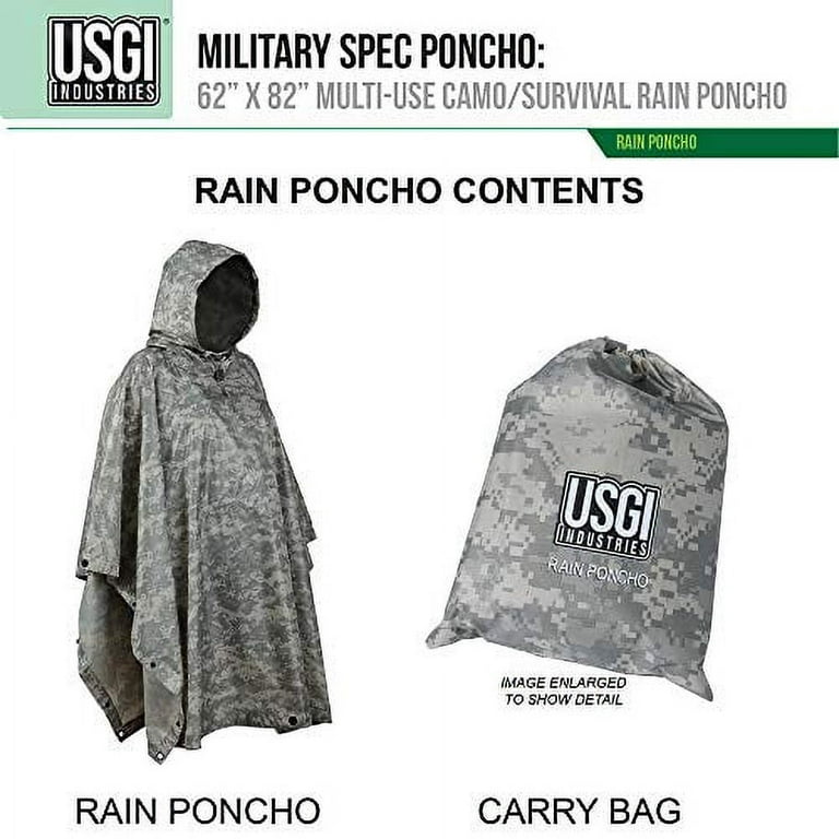 Free Shipping! USGI Industries Military Style Poncho
