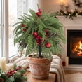 thumbnail image 3 of Uv Resistant Artificial Poinsettia Yard Stake, Realistic Christmas Floral Stake with Frosted Branches, Pine Cones and Berries, for Outdoor Garden and Indoor Tabletop Holiday Decor, 3 of 7