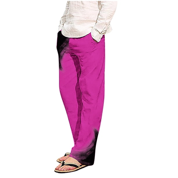 Puntoco Pantalones casuales largos para hombre Pantalones de pijama a cuadros holgados con estampado de cuadros casuales a la moda para hombre Pantalones largos