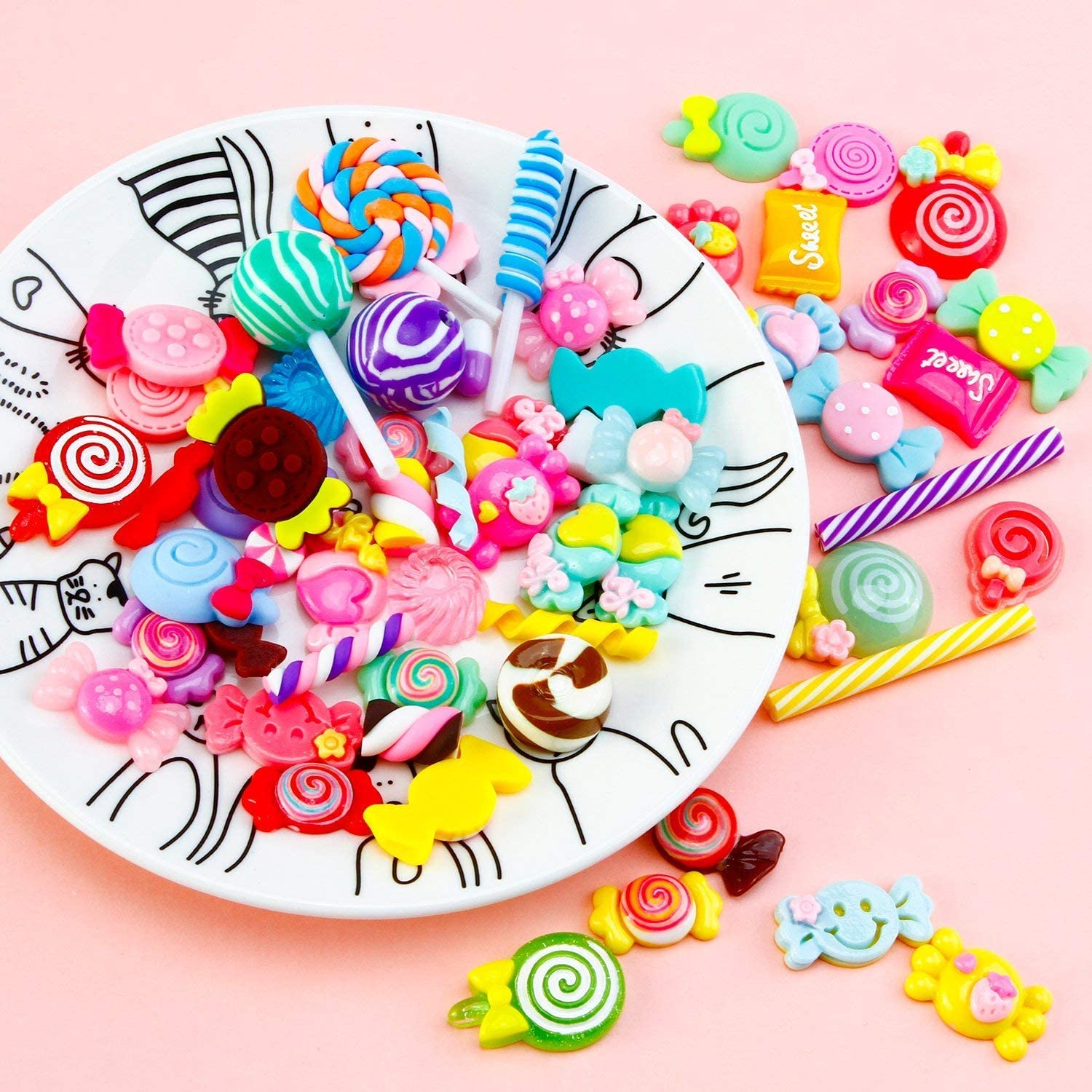 VONTER 60 Pieces Slime Charms Set Candy Sweets Charms Mixed Flatback Resin Charms for Slime DIY Crafts Accessories Scrapbooking Slime Charms Mixed Resin Flatback Slime Beads Making Supplies - image 2 of 8