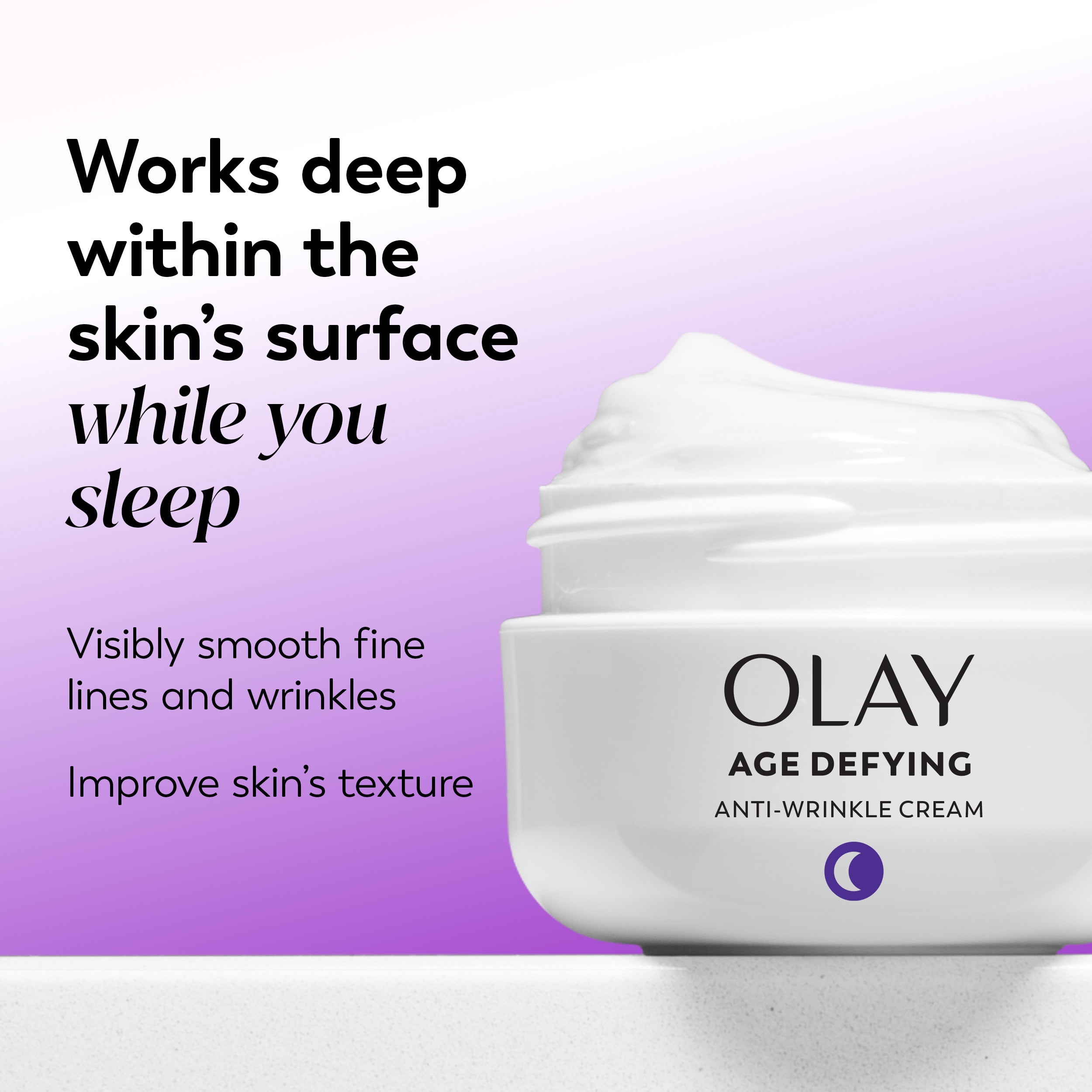 (3 pack) Olay Age Defying Anti-Wrinkle Night Cream, Fights Fine Lines & Wrinkles for Combination Skin, 2.0 oz