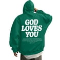 thumbnail image 2 of Jesus Hoodie for Men Loose Fit Zip Up Letter Print Long Sleeve Hoodies Casual Fall Winter Streetwear Hoodies for Men, 2 of 6