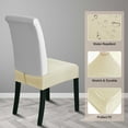 thumbnail image 3 of CZL 2 Pack Dining Chair Covers, Zipper Design Dining Chair Seat Covers Set of 2, kitchen Chair Covers, Stretch Jacquard Seat Covers for Dining Room Chairs with Armrests (Beige, Small), 3 of 8