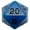 Blue With Black, variant on Metallic Dice Games Blue Glow in The Dark Acrylic Die with Black Numbers D20 35mm (1.38in) Pack of 1