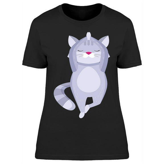 Cute Raccoon Standing Arms Above T-Shirt Women -Image by Shutterstock, Female Large