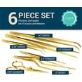thumbnail image 2 of O'Creme Set of Culinary Tweezer Tongs Offset, Straight and Curved, Plus Super Sharp Chef Scissors, Total 6 Pieces Gold, 2 of 7