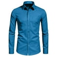 thumbnail image 1 of AherBiu Chemises Boutonnées pour Hommes Manches Longues Col à Revers Extensible Ajustée Chemise Décontractée Business, 1 of 5