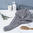 thumbnail image 1 of Microfiber Bath Towel Wrap Quick Drying Towel Cap Hat Soft Water Absorbent Hair Towel Wrap, 1 of 8