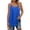 Blue, variant on Summer Beach Tank Tops for Women Pleated Adjustable Strap Camisole Loose Fit Casual Sleeveless Gray M