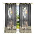 thumbnail image 6 of Yayeee Window Curtains Set of 2 for Living Room Light Filtering 63"x42", Sitting on The Moon, 6 of 7