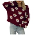 thumbnail image 1 of Daznico Womens Santa Knitted Pullover Sweater,Size L, 1 of 7