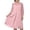 Pink, variant on WRKEKC Casual Dresses for Women Embroidered Chiffon Crew Neck Elbow Sleeve Plus Size Midi Lightweight Summer