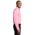 thumbnail image 3 of Port Authority Adult Male Men Plain Long Sleeves Shirt Light Pink Large Tall, 3 of 6