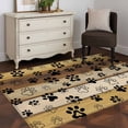 thumbnail image 4 of Cute Dog Claws Area Rug 4x6 Washable Rug Non Slip Farmhouse Brown Wooden Grain Puppy Pawprints Large Area Rug Indoor Floor Carpet for Entryway Bedroom Kitchen Living Room Home Office Dining Room, 4 of 8