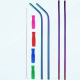 thumbnail image 1 of Pajitas de acero inoxidable de colores, reutilizables, de 30 cm, con diseño de arcoíris, 1 of 5
