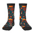 thumbnail image 1 of Kdxio Autumn with Pumpkins Print Children's Socks for Daily Wear and Sports Use Colorblock Mid-Calf Design Breathable Material, 1 of 5