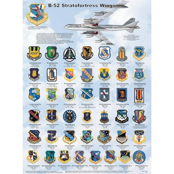 B-52 Stratofortress Wings Educational Poster 18x24