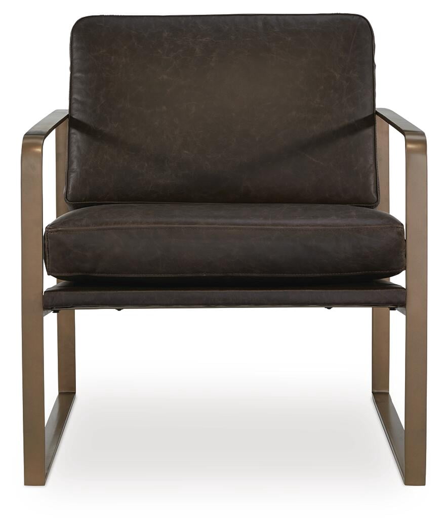 Signature Design By Ashley Bradett Accent Chair in Dark Brown/Gold