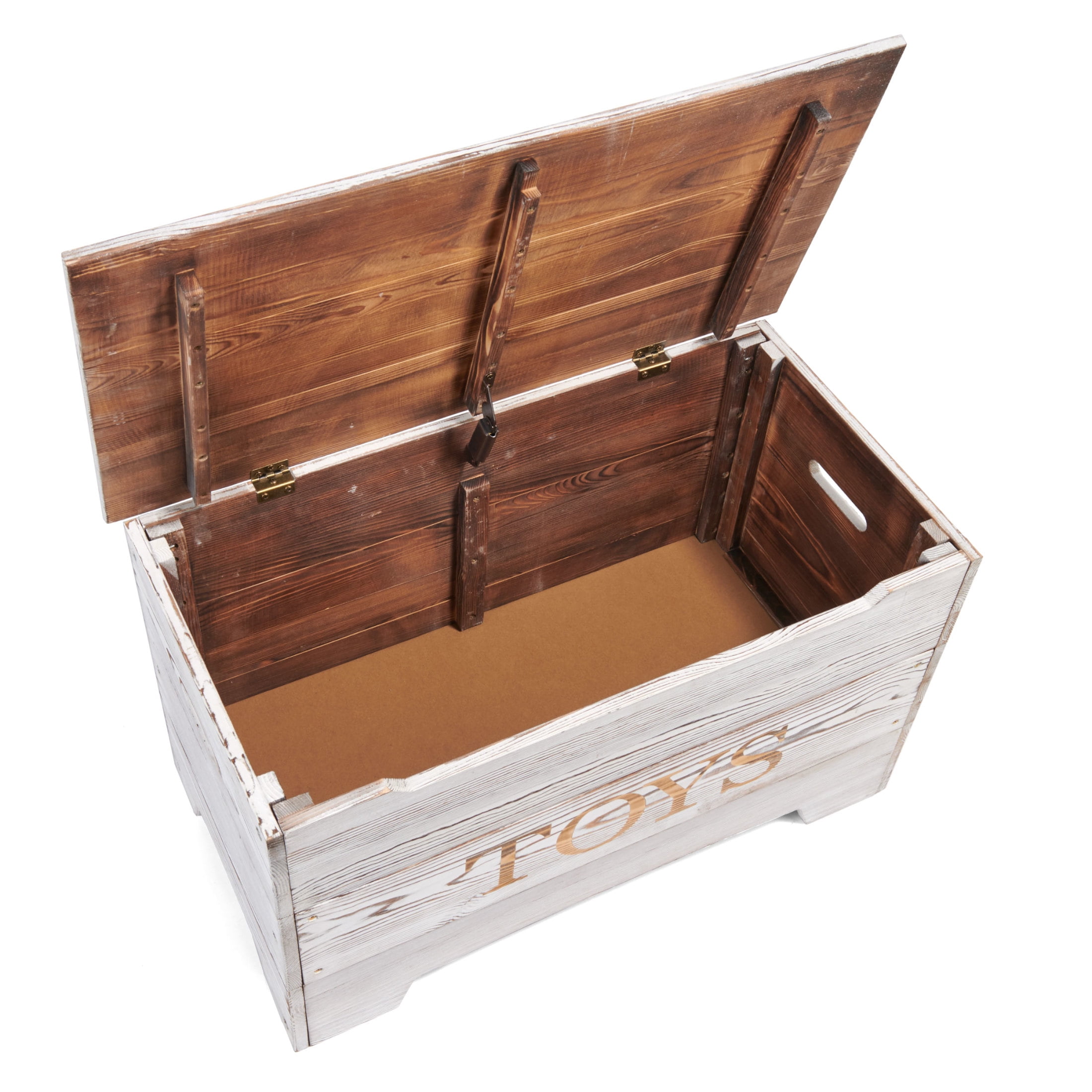 Badger Basket Children's Solid Wood Rustic Toy Box 3.3 Cu ft. - Distressed White