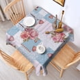 thumbnail image 2 of Pioneer Flower Floral Print Pattern Square Tablecloth,Waterproof Square Table Cover,Wipeable Spillproof Washable Table Cover for Home Kitchen Party Decor 42"X42"(107x107cm), 2 of 6