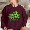 thumbnail image 4 of Qiopertar Mode Femmes Saint-Patrick Décontracté Manches Longues Col Rond Imprimé Chandail en Molleton Dames Hauts Blouse Offres de la Semaine Liquidation Moins de 5$ jusqu'à 90 % de Réduction, 4 of 5