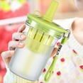 thumbnail image 4 of 17oz Plastic Tumbler with Lid and Straw and Handle - Leak-Proof - Perfect for Iced Coffee, Smoothies, and Juice - Wide Mouth Reusable Water Bottle,Large Capacity Straw Drop Proof Portable Water Cups, 4 of 7